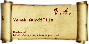 Vanek Aurélia névjegykártya